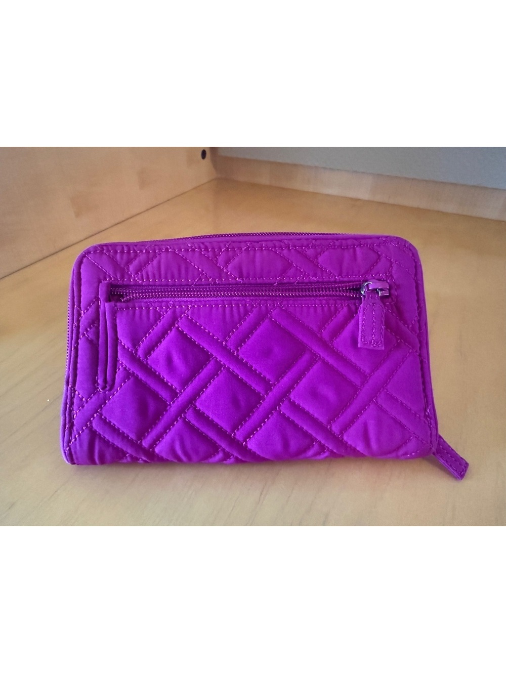 Vera Bradley Quilted Zip Around Wallet in Magenta - Picture 5 of 5